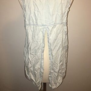 Button Down Denim Tank with Back Split